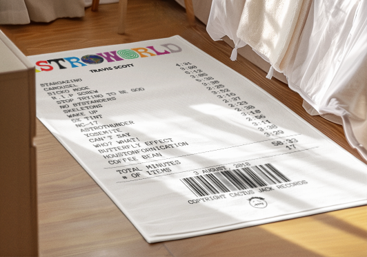 Alfombra Boleta Musical - Album "Astroworld" - Travis Scott