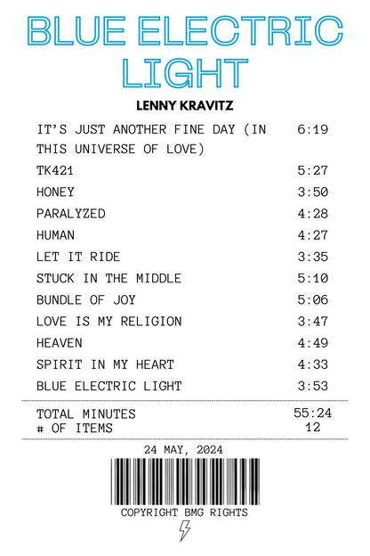 Alfombra Boleta Musical - Album "Blue Electric Light" - Lenny Kravitz