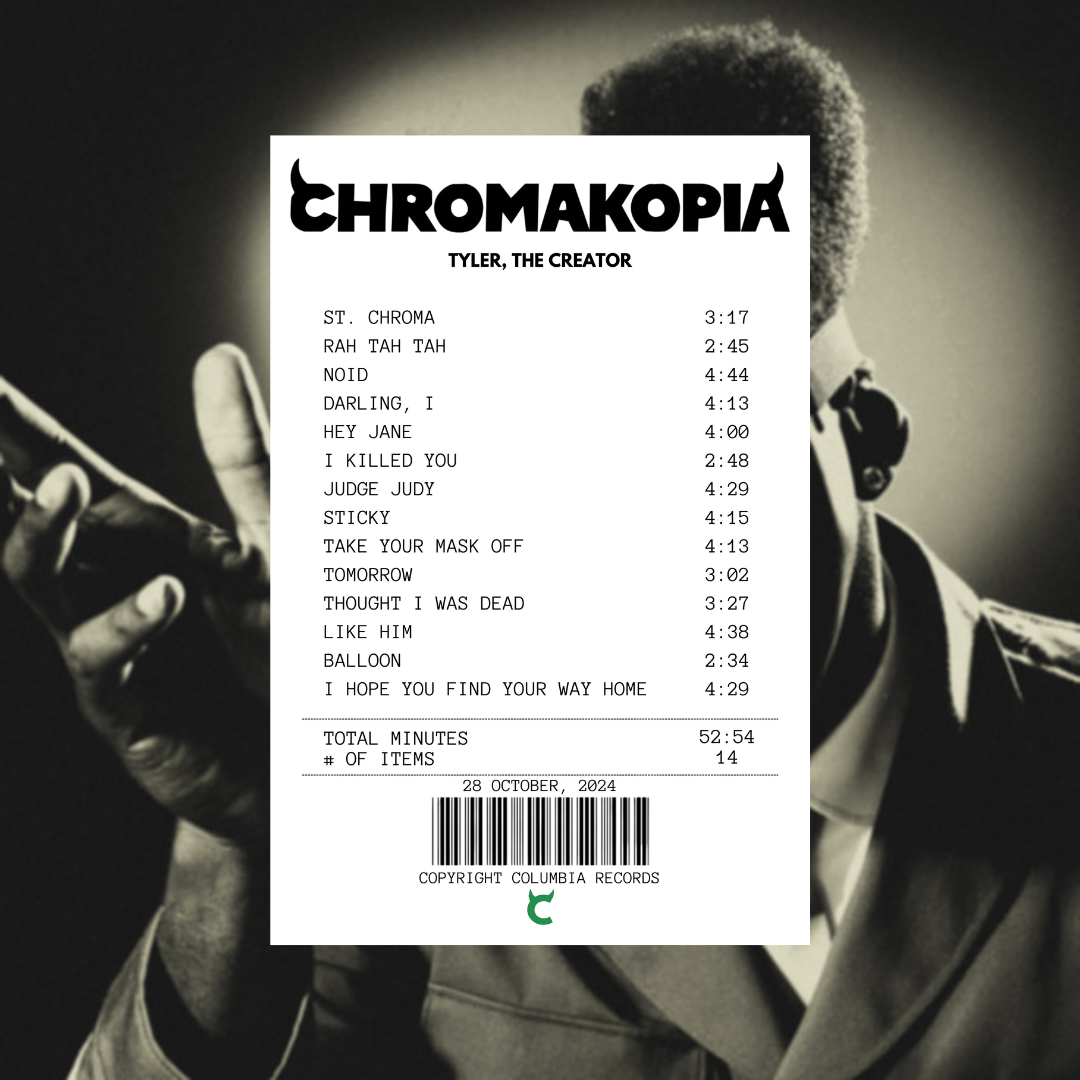 Alfombra Boleta Musical - Album "Chromakopia" - Tyler, The Creator