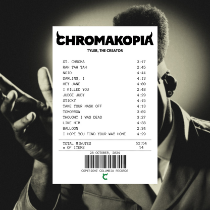Alfombra Boleta Musical - Album "Chromakopia" - Tyler, The Creator