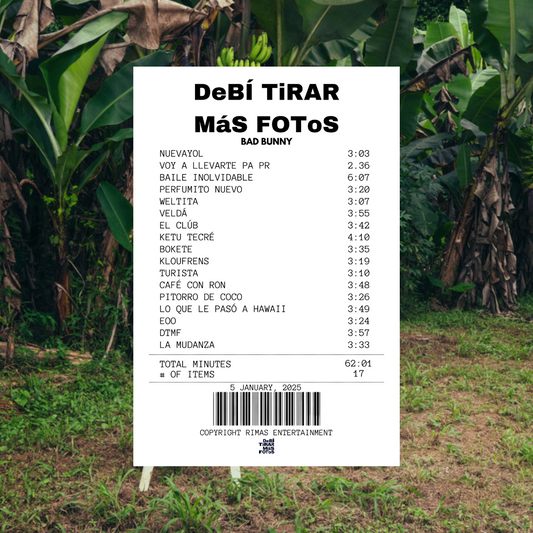 Alfombra Boleta Musical - Album "DeBÍ TiRAR MáS FOToS" - Bad Bunny
