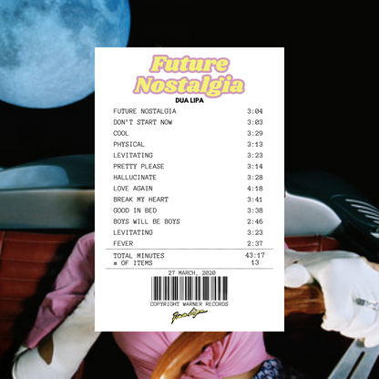 Alfombra Boleta Musical - Album "Future Nostalgia" - Dua Lipa