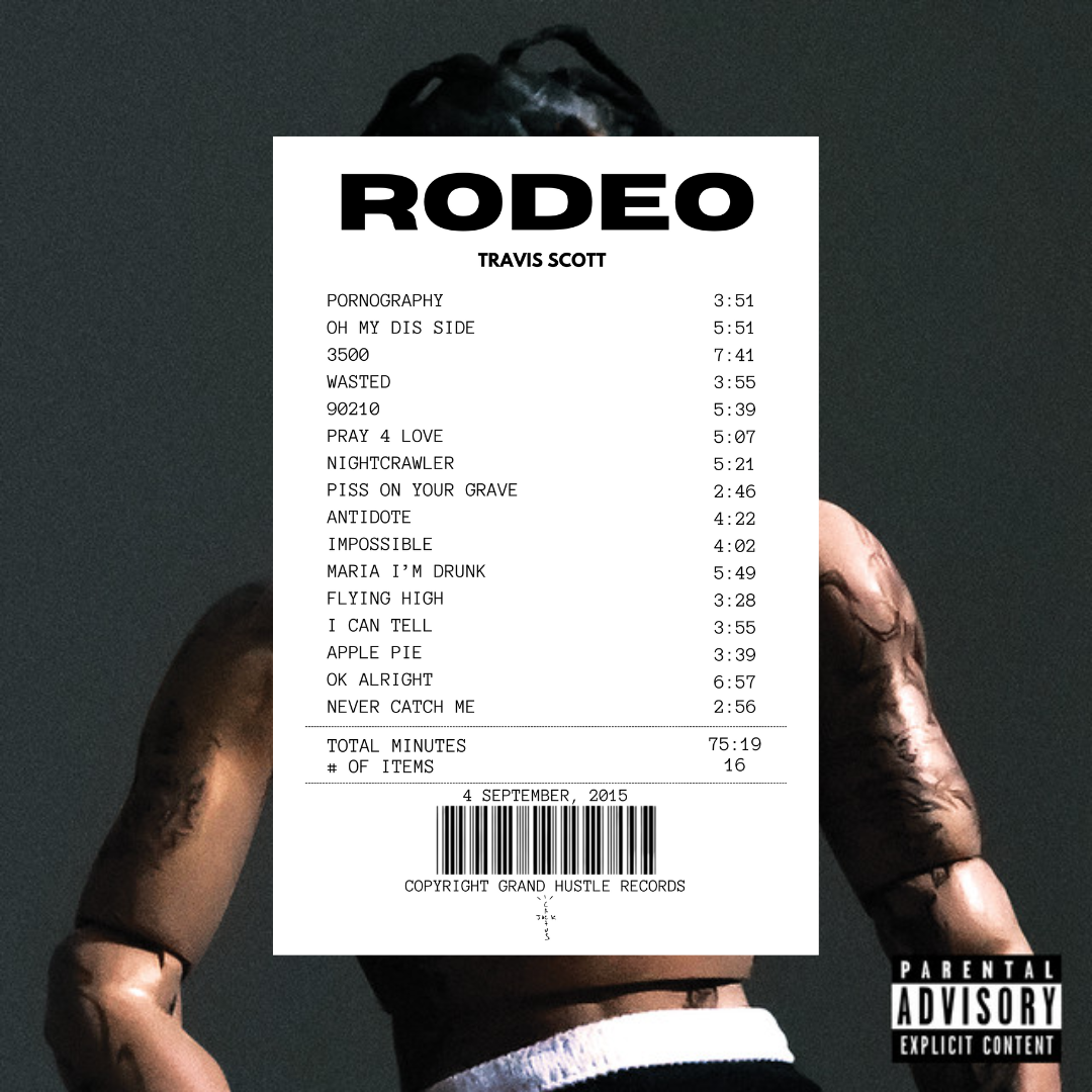 Alfombra Boleta Musical - Album "Rodeo" - Travis Scott