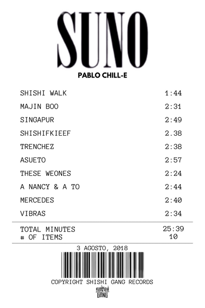 Alfombra Boleta Musical - Album "S.U.N.O" - Pablo Chill-E