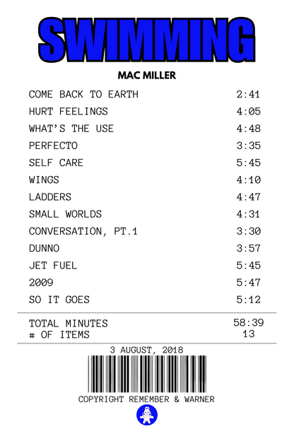 Alfombra Boleta Musical - Album "Swimming" - Mac Miller