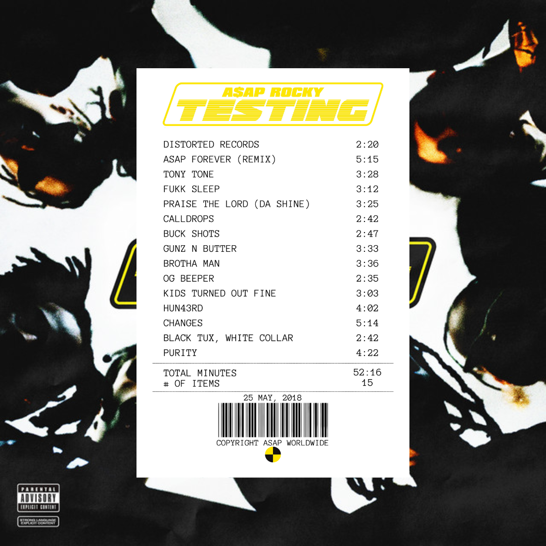 Alfombra Boleta Musical - Album "Testing" - A$AP Rocky