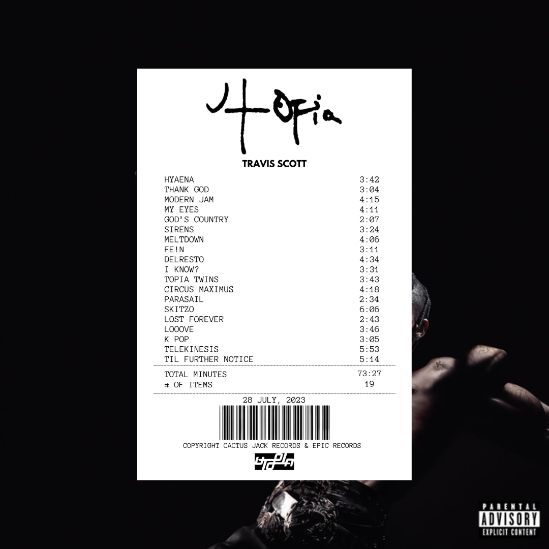 Alfombra Boleta Musical - Album "Utopia" - Travis Scott